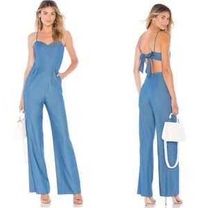 Revolve Lovers + Friends Gardenia Denim Jumpsuit